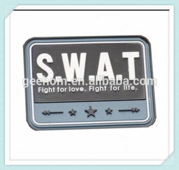 creative custom 3d embossed pvc rubber patch/label for clothing