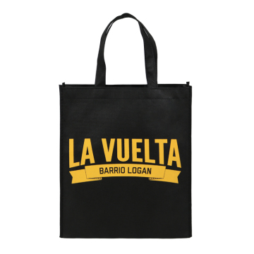 Custom Black Bags with Logo: Large Reusable Non-Woven Shopping Bags for Recycling