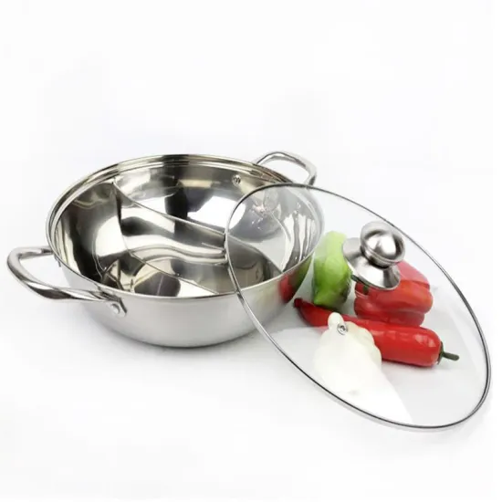 Thickened Two-flavor Hot Pot Set With Lid