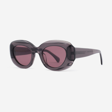 Dilated Round Acetate Unisex Sunglasses