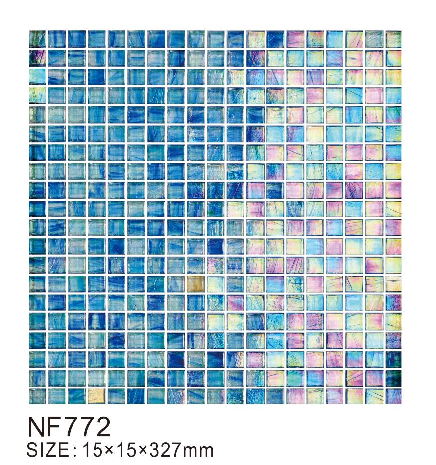 Molten glass modern transparent mosaic tiles