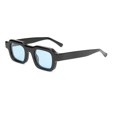 Thick Frame 90s Street Style Retro Square Sunglasses,Cellulose Acetate,Tac Lenses,Double-Rivet Hinge