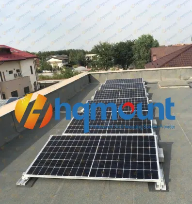 HQ Mount East-West Dual-Orientation Ballasted Flat Roof Solar System