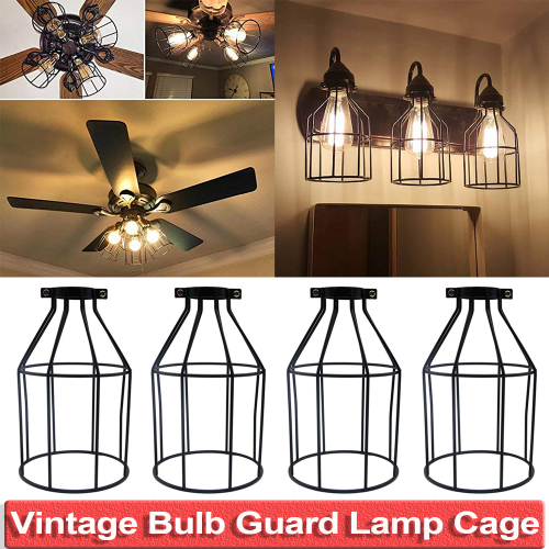 Vintage Lamp Covers Industrial Iron Wire Bulb Guards Retro Iron Cag Lamp Cage DIY Lamp Shade Ceiling Hanging Light Guard D25