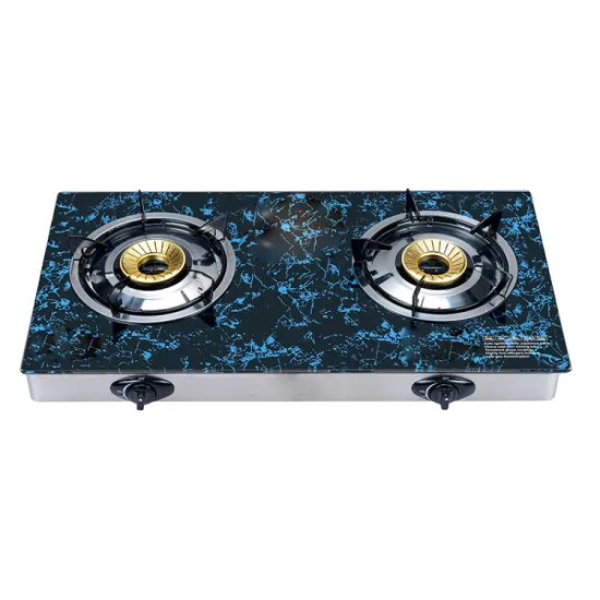Home Use Best Flame Gas Stove New Blue Tempered Glass Top Gas Stoves Bring 2 Burners