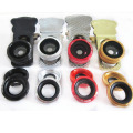 Kucing gaya klip lensa Universal 3 in 1 Wide Angle Fisheye lensa makro