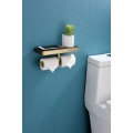 Toiler Paper Holder With Black Slabstone Shelf