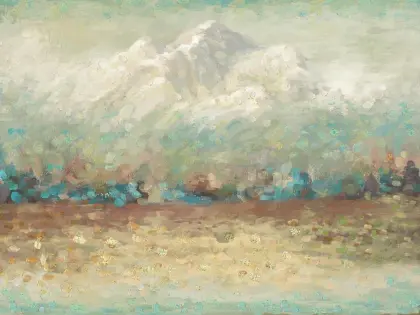 Idealized Landscape Rendering Oil Painting Effect Art Print