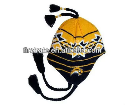 Black spike stud winter sports beanie hat