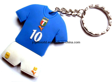 3D Football Shirt Soft PVC Keychain Key Chain
