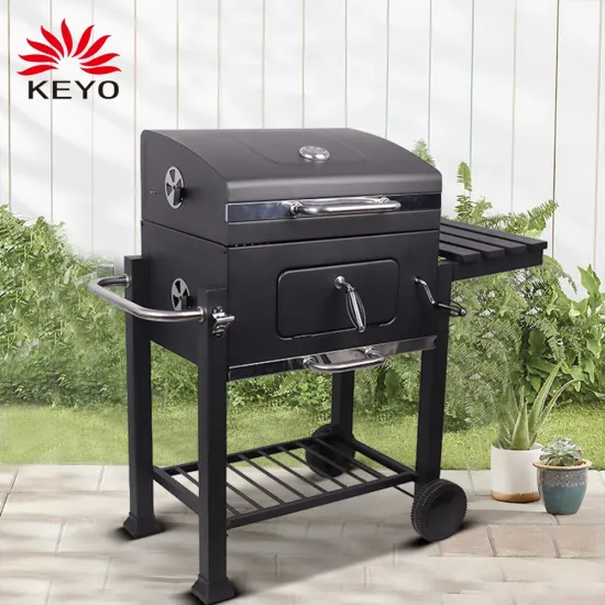Wholesale KEYO GS outdoor heavy duty square trolley charcoal grill