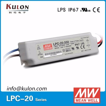 Meanwell constant current IP67 rated LPC-20-350 20W 350mA LED driver