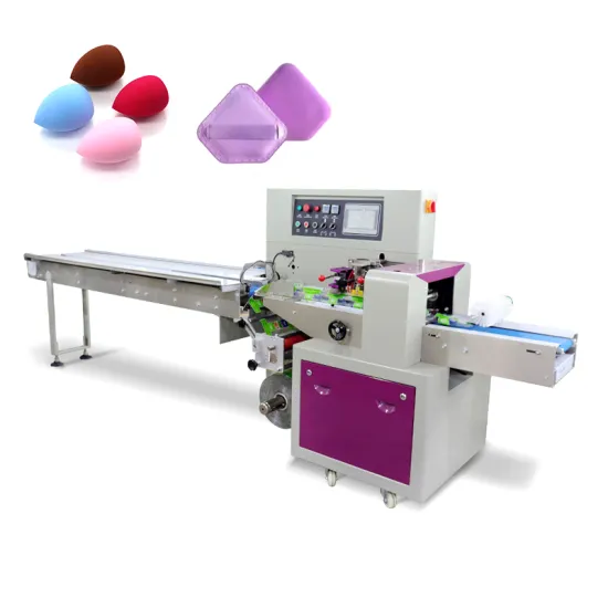 High Speed Automatic Makeup Puff Beauty Blender Air Cushion Flow Packaging Machine