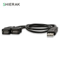 SHIERAK 1 PC 0.3M 1 Male And 2 Female USB Power Extension Cords 1Divide Into 2 USB Charging Cable