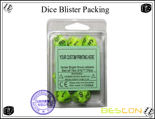 Dice Blister Packing