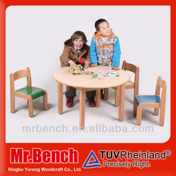 kindergarten solid wood dining table new design for 2015
