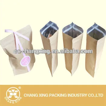 Durable safety self stand zip lock sugar packaging paper bag