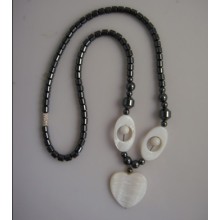 Collier de coquille de perle d&#39;hématite