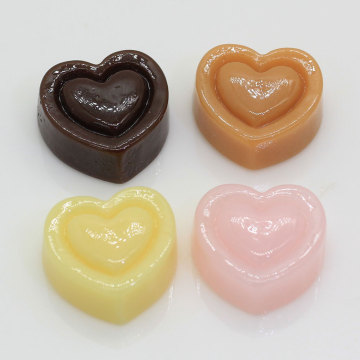 Dessert de bonbons en forme de coeur Mini Cabochon en résine 100 pièces pour artisanat fait à la main décor perles Slime ornements de téléphone