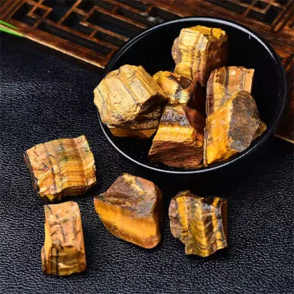 Wholesale Natural Yellow Tiger Eye Stone Reiki Crystal Loose Raw Stone