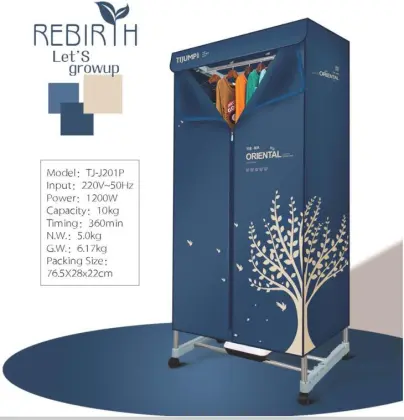 TIJUMP Navy Blue Clothes Dryer: Quick Heat Multi Layers Low Noise