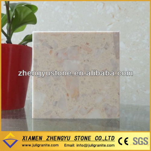 High quality artificial cream quartz stone for living room floor