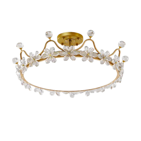 Modern Gold Crystal LED Chandelier for Bedroom and Living Room Ceiling Lighting