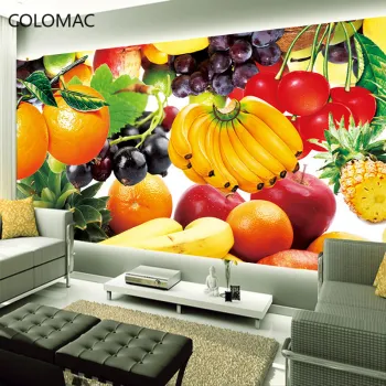 Custom Fresh Fruit 3D Wallpaper Mural for Restaurant or Home Decor