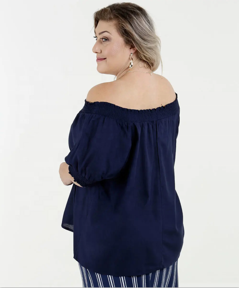 Женская модная блузка с открытыми плечами больших размеров