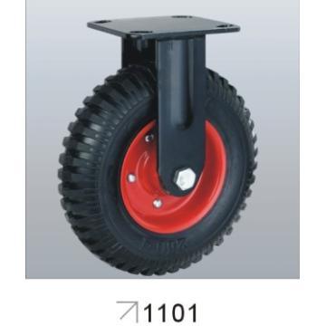 Black Rubber Castor with Steel Core, Double Ball Bearing