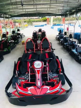 Parent-Child Battery Powered Electric Racing Pedal Kart for Outdoor Go Karting
