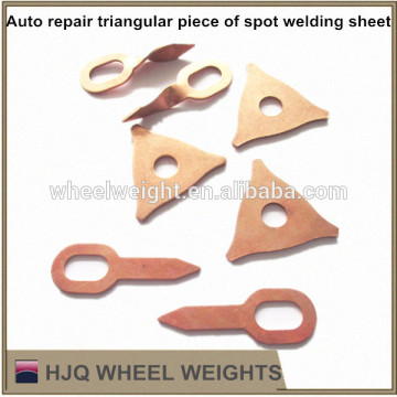 Auto repair triangular piece of spot welding sheet