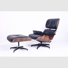 Confortável Eames Lounge Chair em couro de grão superior