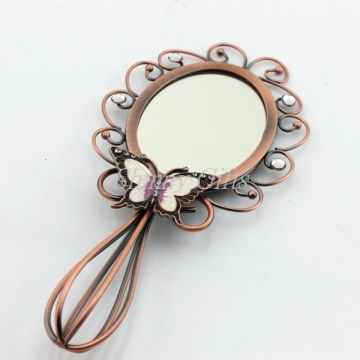 Shinny Gifts Wedding Gifts Butterfly Design Fancy Hand Mirror Hand Held Decorative Mirrors