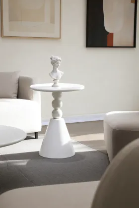 Modern Minimalist White Round Coffee Table