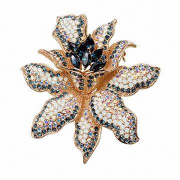 Swarovski Brooch, Luxury Handmade by Rigant Designer