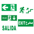 Running Man Exit -Schild mit Aluminiumgehäuse