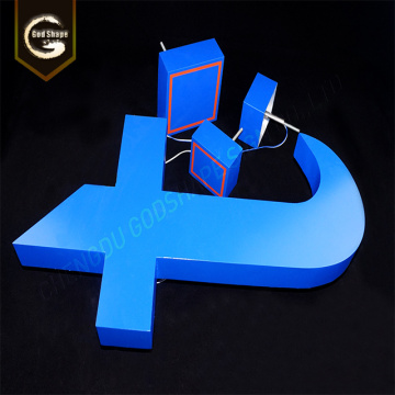 Hinterleuchtete Edelstahl-3D-Buchstaben