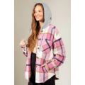 Womens Casual Plaid Shirt Jacket Coats