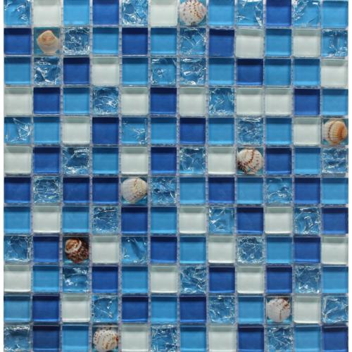 Shell sparpagliare mosaico in vetro cristallo