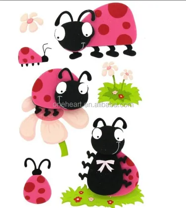 Affordable Heart-Shaped Cartoon EVA Foam Stickers and 3D Puffy Stickers
