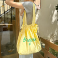 Recycle Drawstring Cotton Bag With Custom Logo Printed