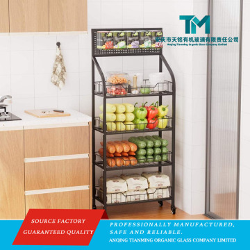Snack-Präsentationsständer aus Metall mit Rädern
