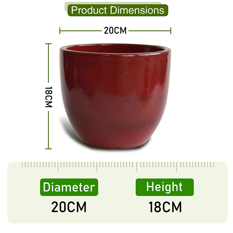 High Quality Material Factory Manufacture Flower Ceramic Egg Shape Glaze Pot Size