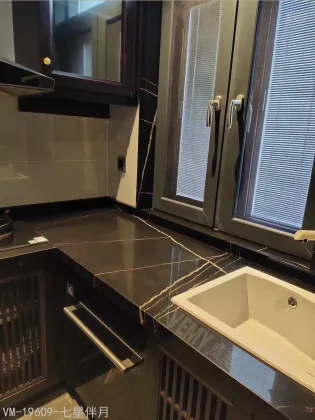 Marble Lauren Black Gold Artificial Quartz Slabs