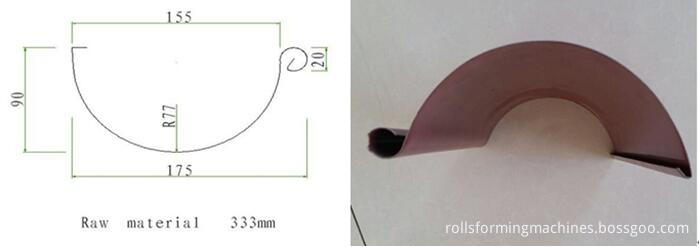 gutter pipe drawing profile