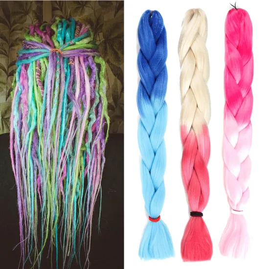 Braiding Hair  Synthetic Heat Fiber braid 41inch 165g/piece ombre color crochet Jumbo Braid Hair Extensions