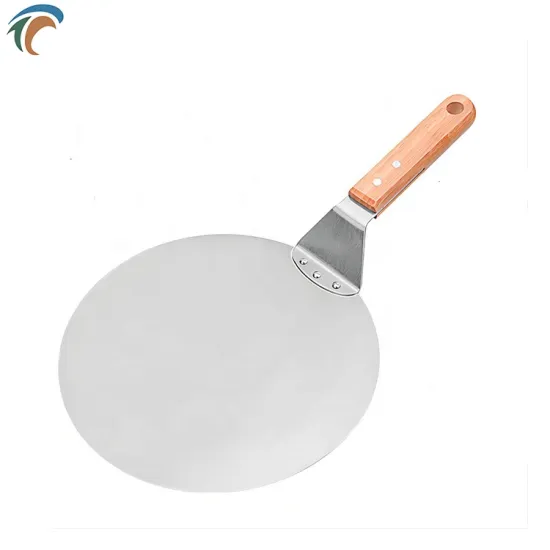 Pizza Accessories Tools Homeuse Wood Handle Round 10 Inch Metal Pizza Peel Paddle