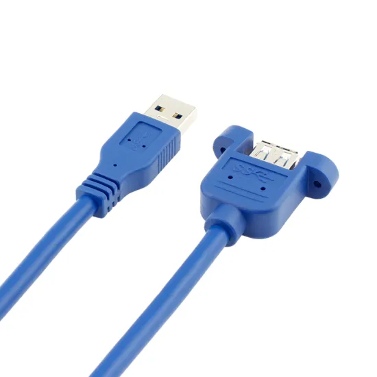 USB3.0 to Panel-Mount Extension Cable with Embedded Nuts