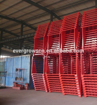 Durable stacking metal post pallet for logistics storage